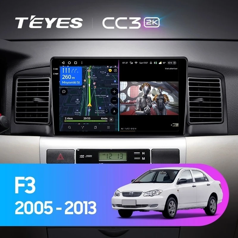 Штатная магнитола Teyes CC3 2K 4/64 BYD F3 (2005-2013)