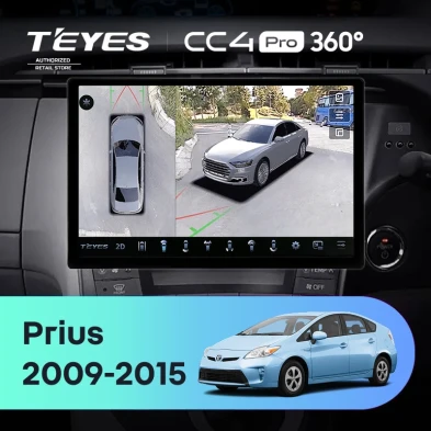Штатная магнитола Teyes CC4 Pro 360 12/256 Toyota Prius 3 XW30 (2009-2015) F2 Правый руль (13")