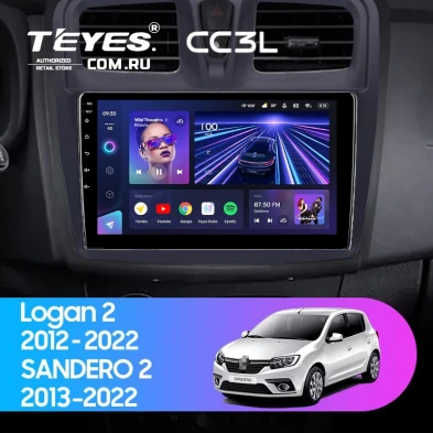 Штатная магнитола Teyes CC3L 4/32 Renault Sandero 2 (2013-2022) F1 (10")