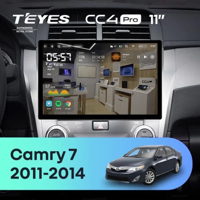Штатная магнитола Teyes CC4 Pro 12/256 Toyota Camry 7 XV 50 55 (2011-2014) F4 (11")