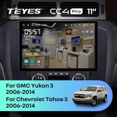 Штатная магнитола Teyes CC4 Pro 8/128 Chevrolet Tahoe (2006-2014) (11") (Черная)