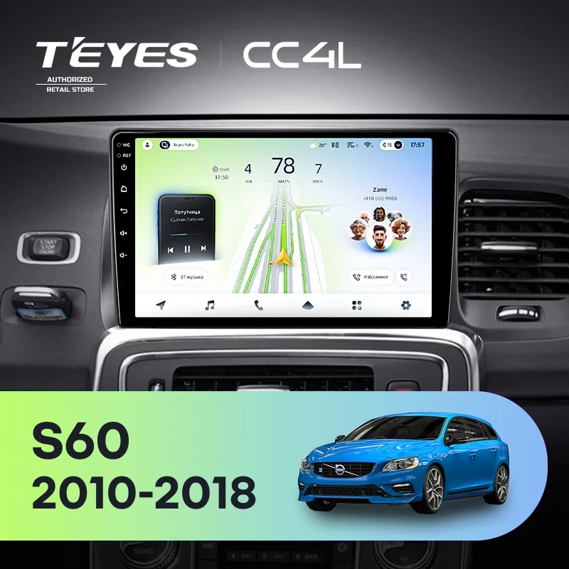 Штатная магнитола Teyes CC4L 6/64 Volvo S60 Y20 (2010-2018)