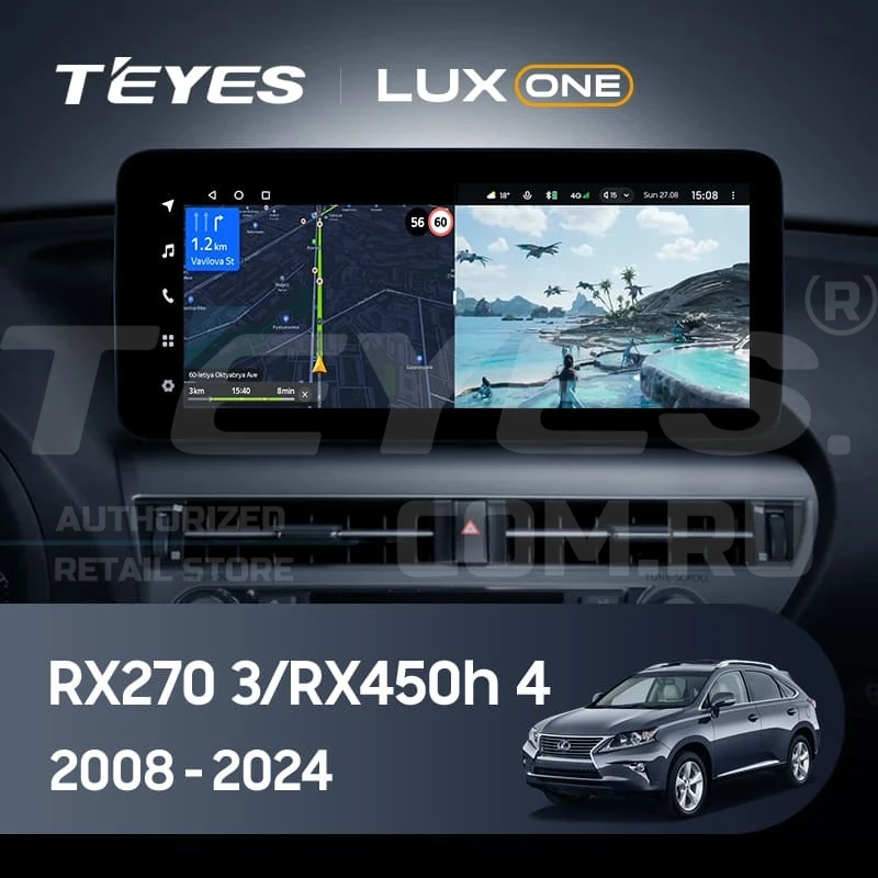 Штатная магнитола Teyes LUX ONE 4/64 Lexus RX270 3 RX450h 3 AL10 (2008-2015) Тип-C