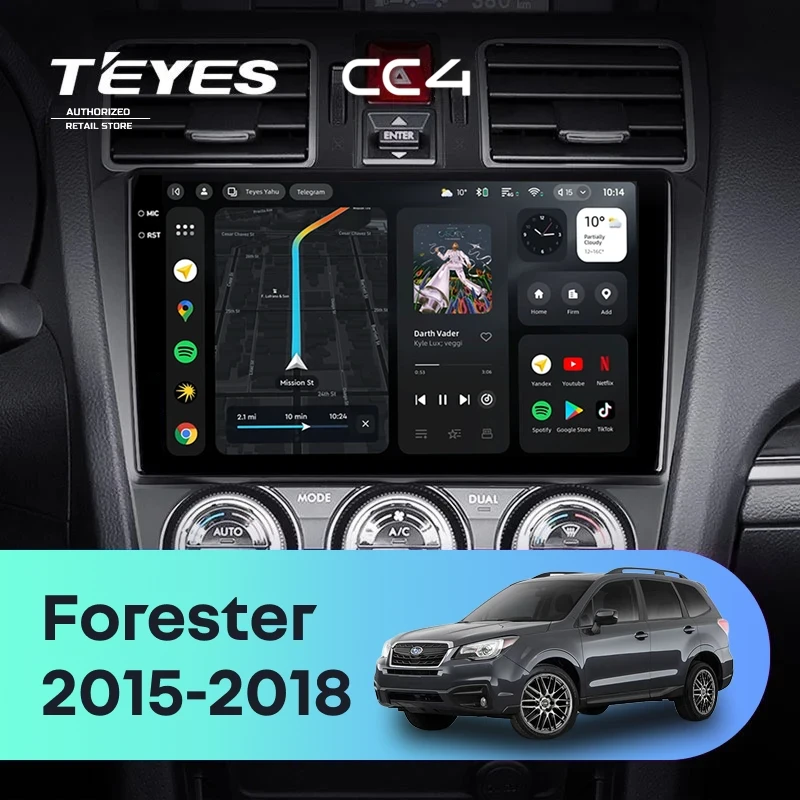 Штатная магнитола Teyes CC4 6/64 Subaru Forester SJ (2015-2018)