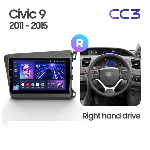 Штатная магнитола Teyes CC3 4/32 Honda Civic 9 FB FK FD (2011-2015)