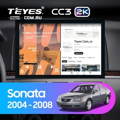 Штатная магнитола Teyes CC3 2K 4/32 Hyundai Sonata NF (2004-2008) (13")