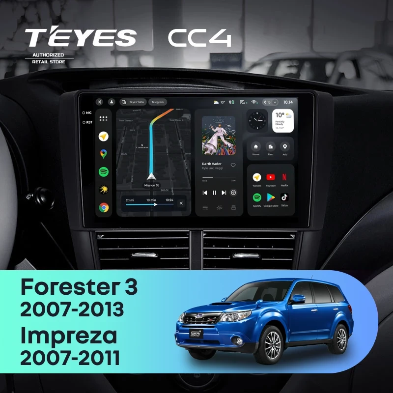 Штатная магнитола Teyes CC4 8/128 Subaru Forester 3 SH (2007-2013)