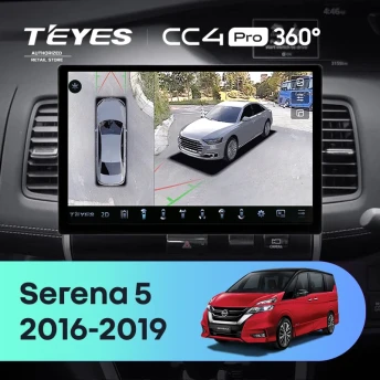 Штатная магнитола Teyes CC4 Pro 360 8/128 Nissan Serena 5 C27 (2016-2019) F2 Правый руль (13")
