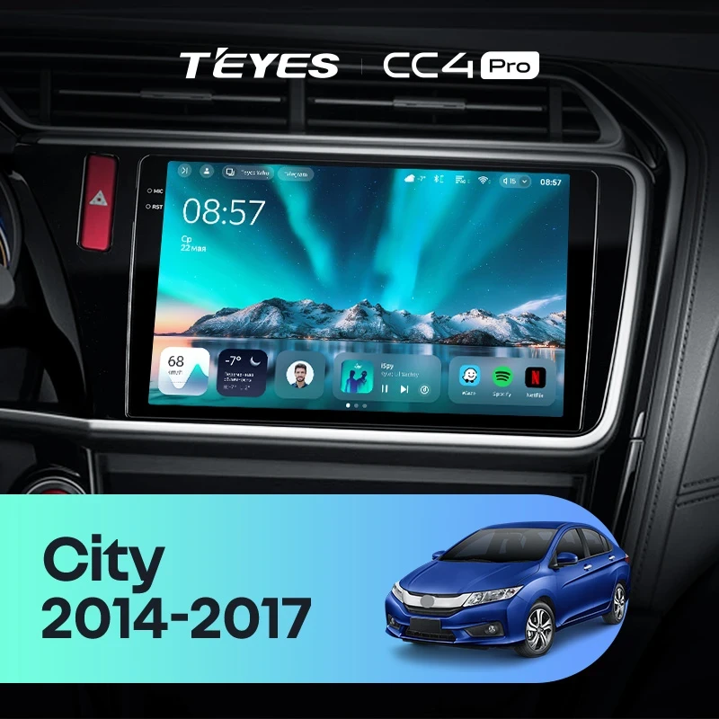 Штатная магнитола Teyes CC4 Pro 12/256 Honda City (2014-2017) Тип-A
