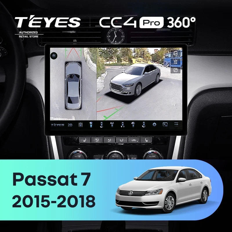 Штатная магнитола Teyes CC4 Pro 360 12/256 Volkswagen Passat 7 B7 NMS (2015-2018) F2 (11")