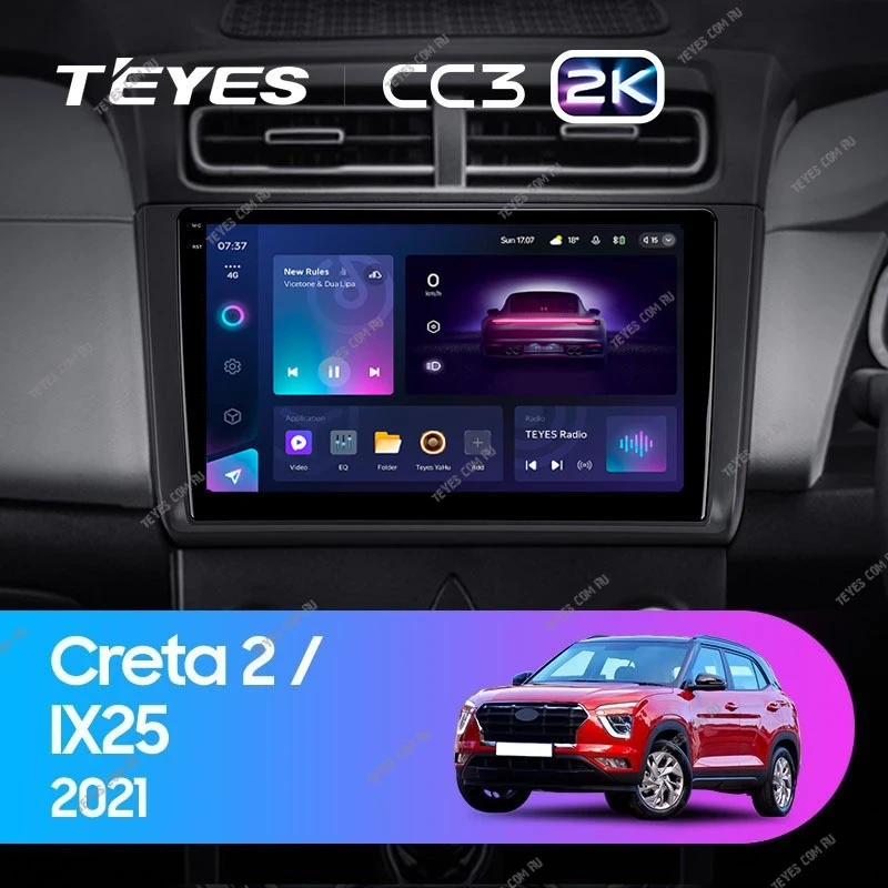 Штатная магнитола Teyes CC3 2K 4/64 Hyundai Creta 2 (2021-2022) (матовая) F1