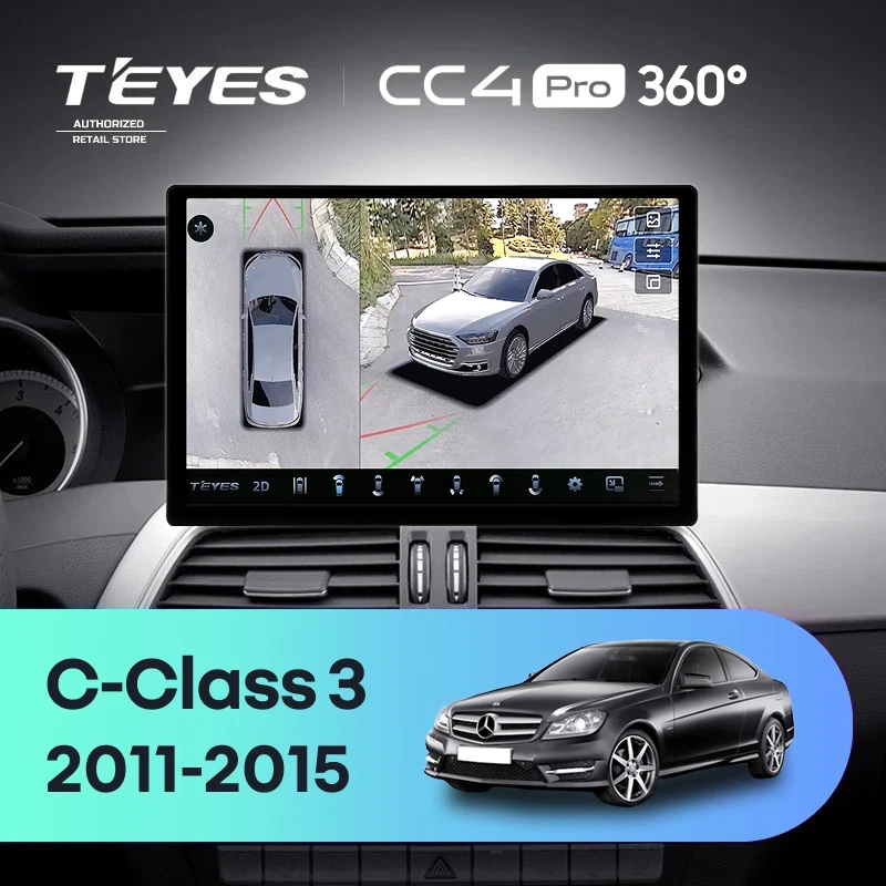 Штатная магнитола Teyes CC4 Pro 360 8/128 Mercedes-Benz C-Class W204 C204 S204 (2011-2015) (11")