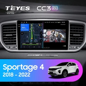 Штатная магнитола Teyes CC3 2K 4/64 Kia Sportage 4 QL (2018-2022) Тип-A