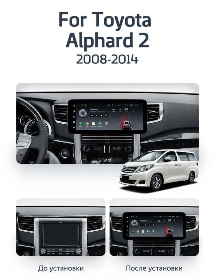 Штатная магнитола Teyes LUX ONE 4/64 Toyota Alphard 2 H20 (2008-2014) Тип-B