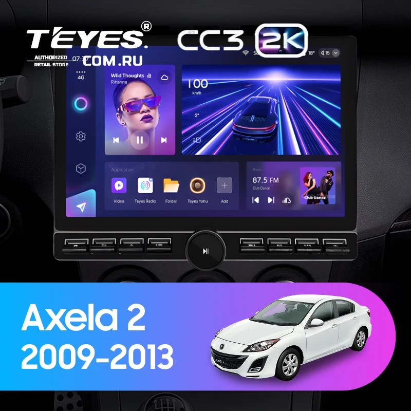 Штатная магнитола Teyes CC3 2K 6/128 Mazda Axela 2 (2009-2013) (13" с кнопками)