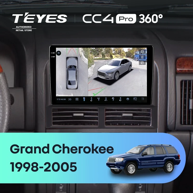 Штатная магнитола Teyes CC4 Pro 360 12/256 Jeep Grand Cherokee 2 WJ (1998-2005)