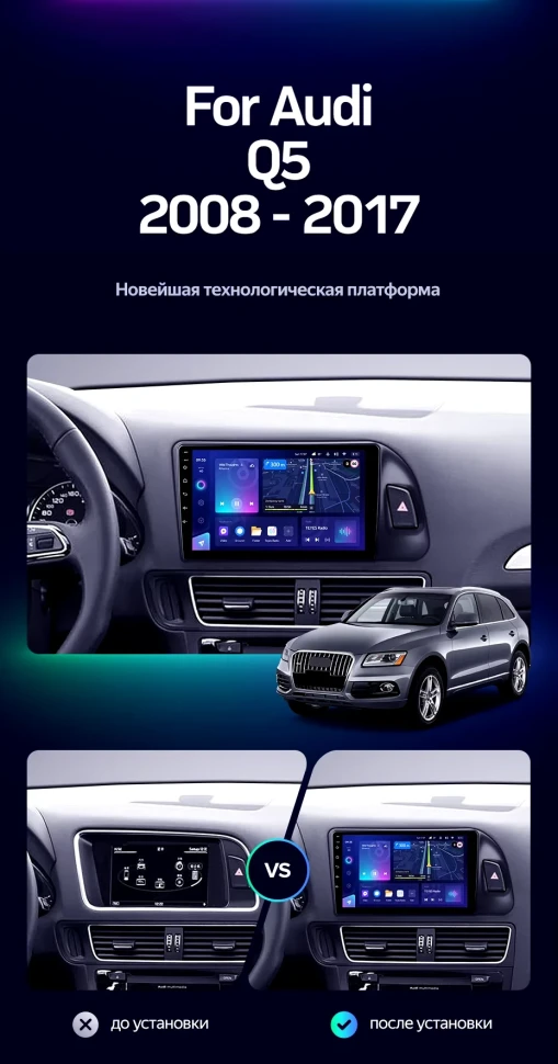 Штатная магнитола Teyes CC3L 4/32 Audi Q5 8R (2008-2017) Тип-B