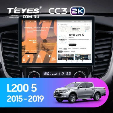 Штатная магнитола Teyes CC3 2K 4/64 Mitsubishi L200 5 (2015-2019) кондиционер F1 (11")