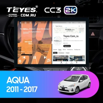 Штатная магнитола Teyes CC3 2K 4/64 Toyota Aqua (2011-2017) Правый руль (13")