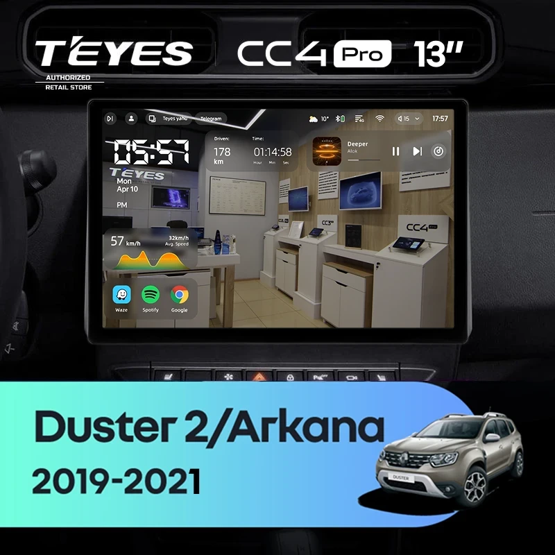 Штатная магнитола Teyes CC4 Pro 8/128 Renault Duster HM 2 (2020-2021) F2 (13")