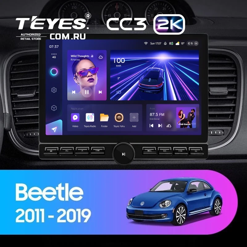 Штатная магнитола Teyes CC3 2K 6/128 Volkswagen Beetle A5 (2011-2019) (13" с кнопками)