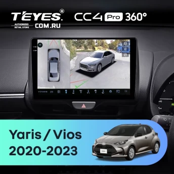 Штатная магнитола Teyes CC4 Pro 360 12/256 Toyota Vios (2020-2023) Правый руль