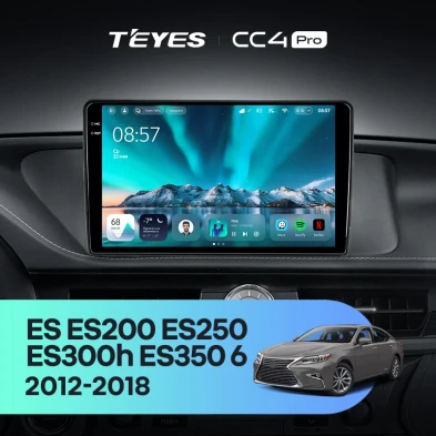 Штатная магнитола Teyes CC4 Pro 12/256 Lexus ES ES200 ES250 ES300h ES350 XV60 VI (2012-2018) Тип-A