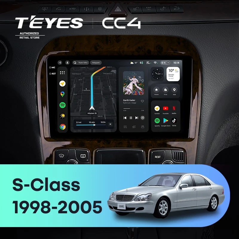 Штатная магнитола Teyes CC4 8/128 Mercedes-Benz S-Class W220 VV220 (1998-2005)