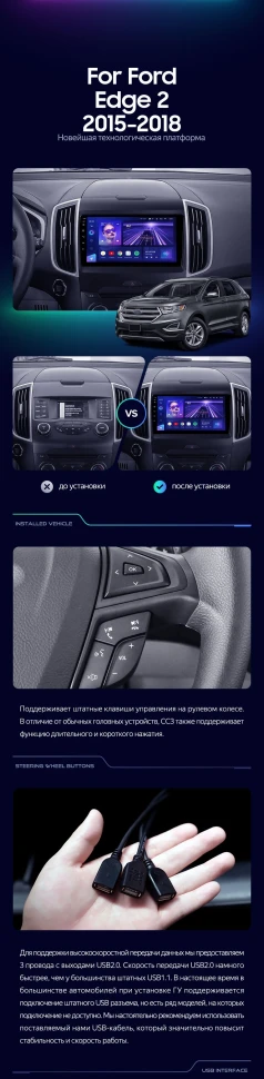 Штатная магнитола Teyes CC3 2K 4/64 Ford Edge 2 (2015-2018) F2