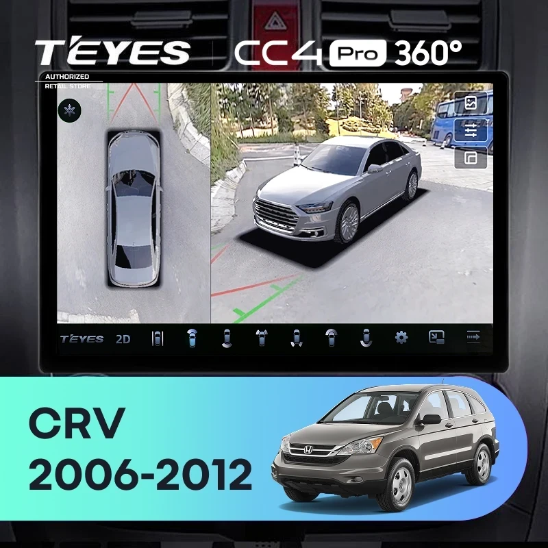 Штатная магнитола Teyes CC4 Pro 360 8/128 Honda CR-V 3 RE (2006-2012) (13")