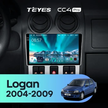 Штатная магнитола Teyes CC4 Pro 12/256 Renault Logan 1 (2004-2009)