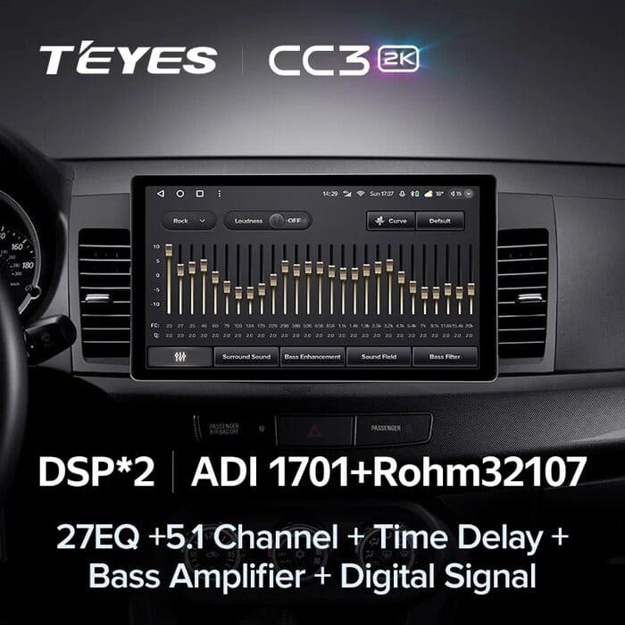 Штатная магнитола Teyes CC3 2K 4/32 Mitsubishi Lancer 10 CY (2007-2012) Тип-B (13")