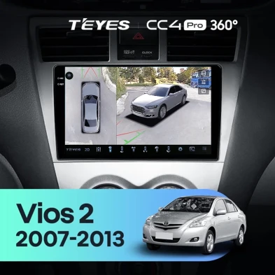 Штатная магнитола Teyes CC4 Pro 360 12/256 Toyota Vios 2 (2007-2013)