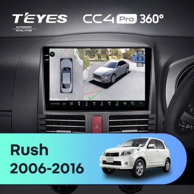Штатная магнитола Teyes CC4 Pro 360 8/128 Toyota Rush J200 (2006-2016) Правый руль