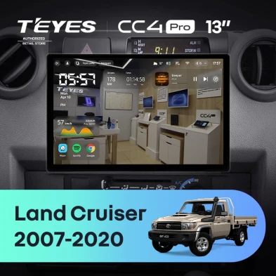 Штатная магнитола Teyes CC4 Pro 8/128 Toyota Land Cruiser 70 Series LC 79 (2007-2020) (13")