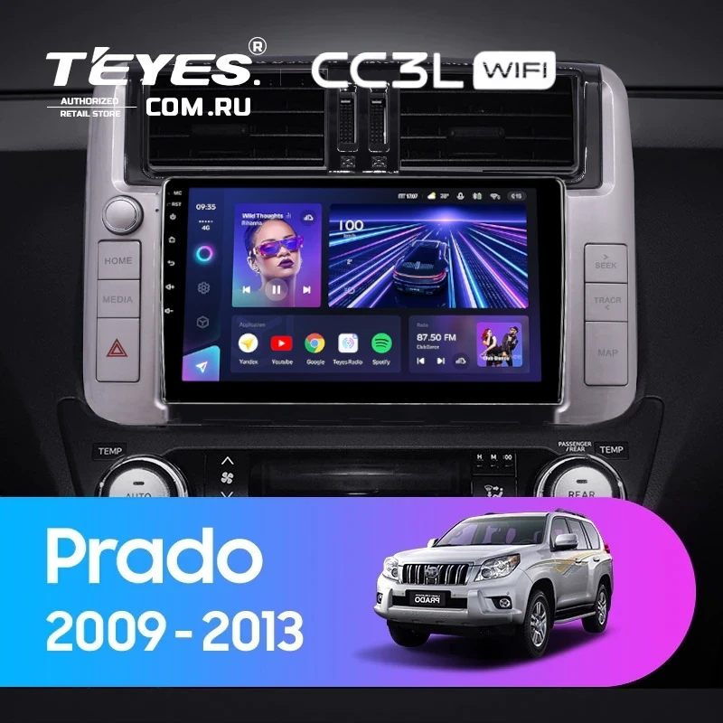Штатная магнитола Teyes CC3L WiFi 2/32 Toyota Land Cruiser Prado 150 (2009-2013) F2 Тип-C