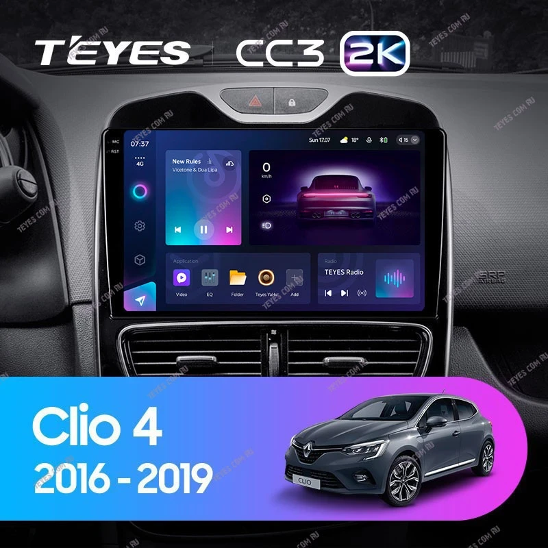 Штатная магнитола Teyes CC3 2K 6/128 Renault Clio 4 BH98 KH98 (2016-2019)