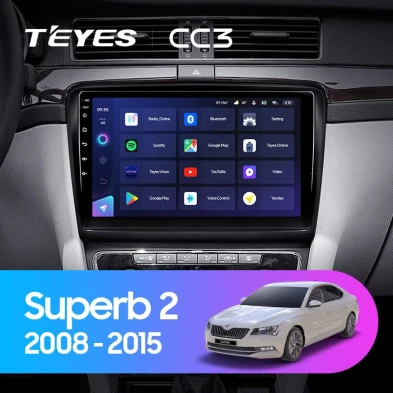 Штатная магнитола Teyes CC3 6/128 Skoda Superb 2 B6 (2008-2015)