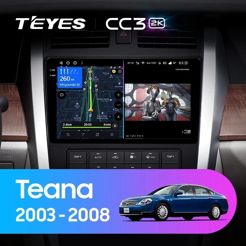 Штатная магнитола Teyes CC3 2K 4/64 Nissan Teana J31 (2003-2008) F2