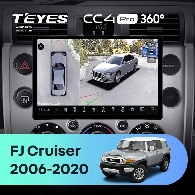 Штатная магнитола Teyes CC4 Pro 360 12/256 Toyota FJ Cruiser J15 (2006-2020) (13")