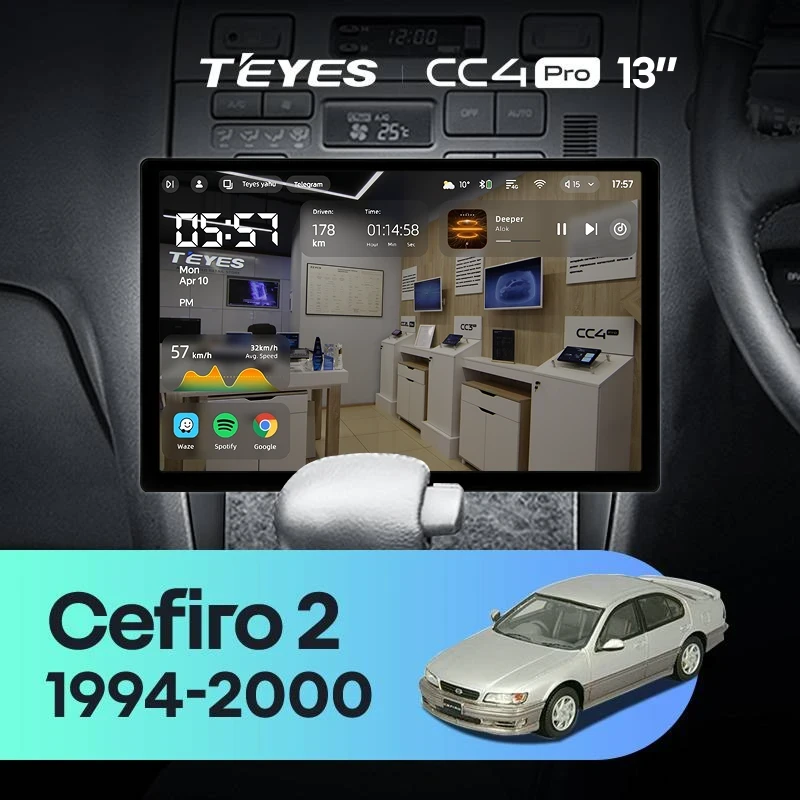 Штатная магнитола Teyes CC4 Pro 12/256 Nissan Cefiro 2 A32 (1994-2000) F1 (13")