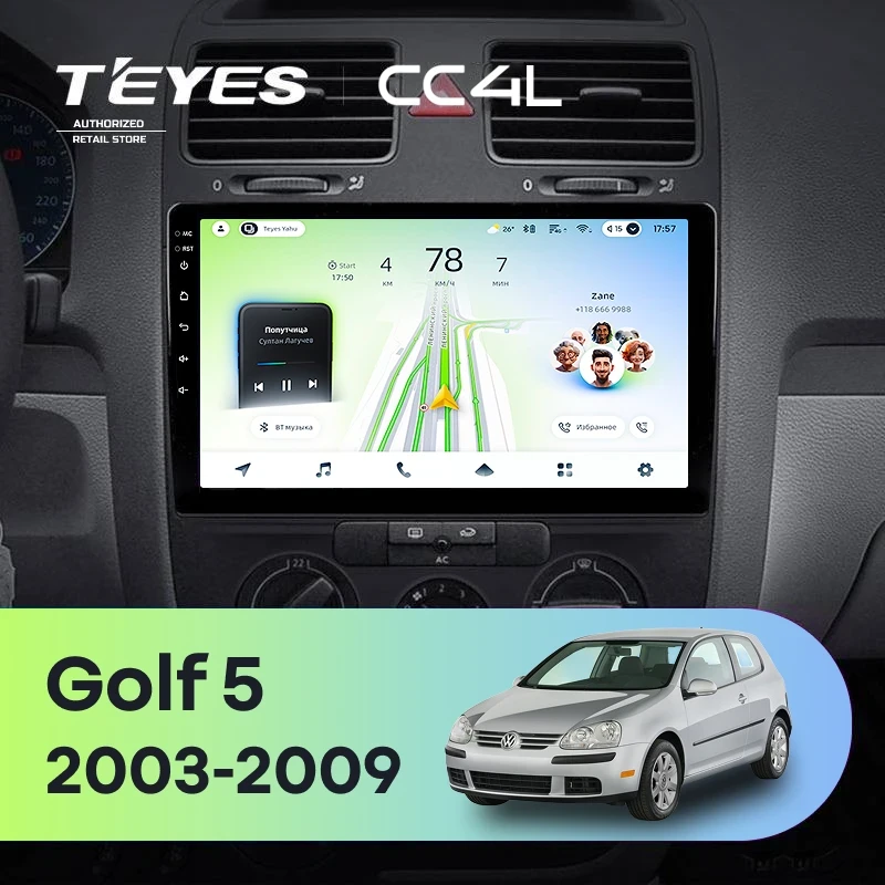 Штатная магнитола Teyes CC4L 4/64 Volkswagen Golf 5 (2003-2009) F1