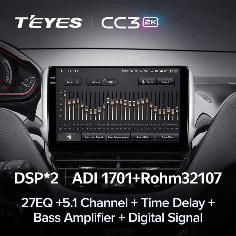 Штатная магнитола Teyes CC3 2K 4/32 Peugeot 208 (2013-2020)
