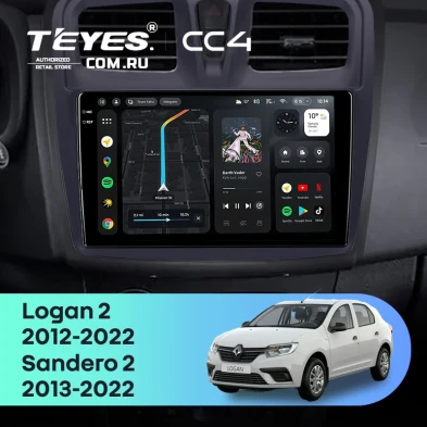 Штатная магнитола Teyes CC4 6/64 Renault Sandero 2 (2013-2022) F1 (10")