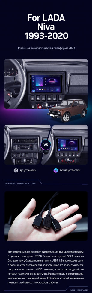 Штатная магнитола Teyes CC3L 4/64 Lada Niva (1993-2020)