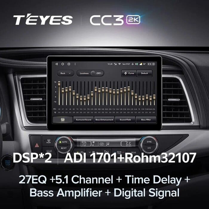 Штатная магнитола Teyes CC3 2K 4/64 Toyota Highlander 3 XU50 (2013-2018) (11")