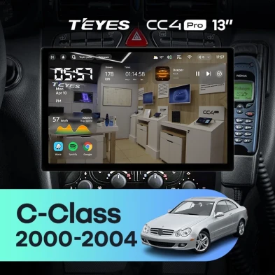 Штатная магнитола Teyes CC4 Pro 8/128 Mercedes-Benz C/CLK-Class S203 W203 W209 A209 (2000-2005) F1 (13")