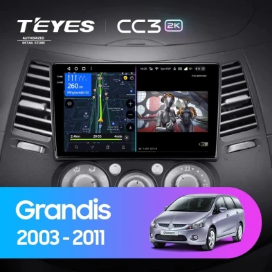 Штатная магнитола Teyes CC3 2K 6/128 Mitsubishi Grandis 1 (2003-2011) F2