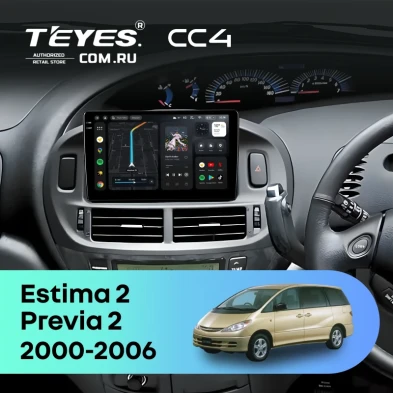 Штатная магнитола Teyes CC4 8/128 Toyota Estima 2 (2000-2006) Правый руль