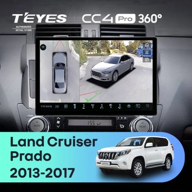 Штатная магнитола Teyes CC4 Pro 360 8/128 Toyota Land Cruiser Prado 150 (2013-2017) (13")